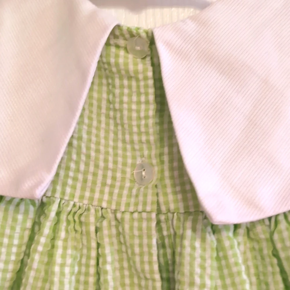 Samara Seersucker Toddler Dress. Flower Butterfly Applique. Size 24 Months